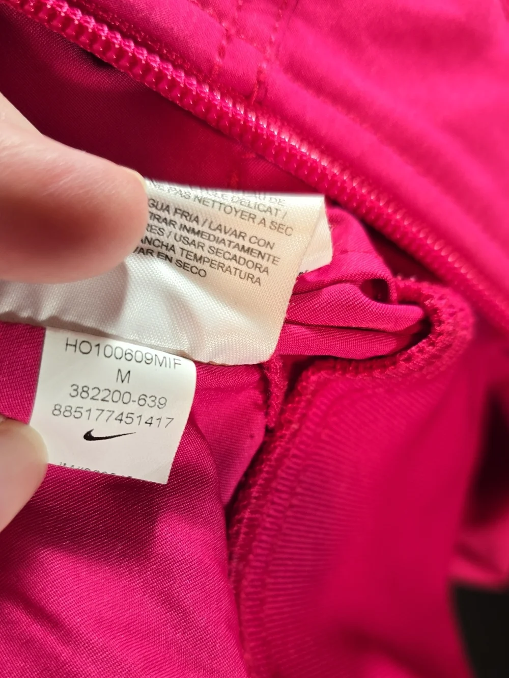 Nike Women's Hot Pink Track Jacket with White Panels Size M